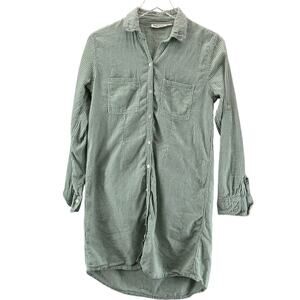 Roberta Roller Rabbit Murello Shirt Dress Women Small Green White Striped Preppy